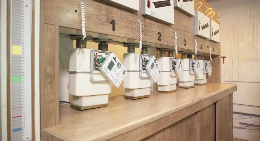 Smart gas meters in the inspection and preparation area
