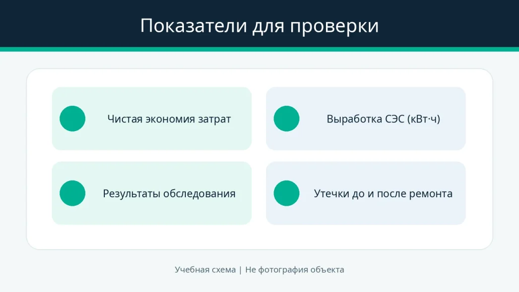 Показатели для проверки